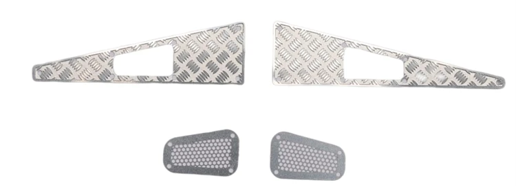 Kap Mesin Logam Pelat Anti Selip Kap Mesin Baja Tahan Karat Stiker Lembaran Logam Dekoratif untuk Trax Trx-4m 1/18 Defender