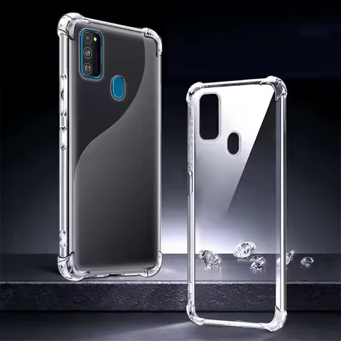 Clear Transparent Case For Samsung Galaxy M21 Case Silicon Soft Tpu Shockproof Back Cover For Samsung M30s M21 Phone Case Bumper