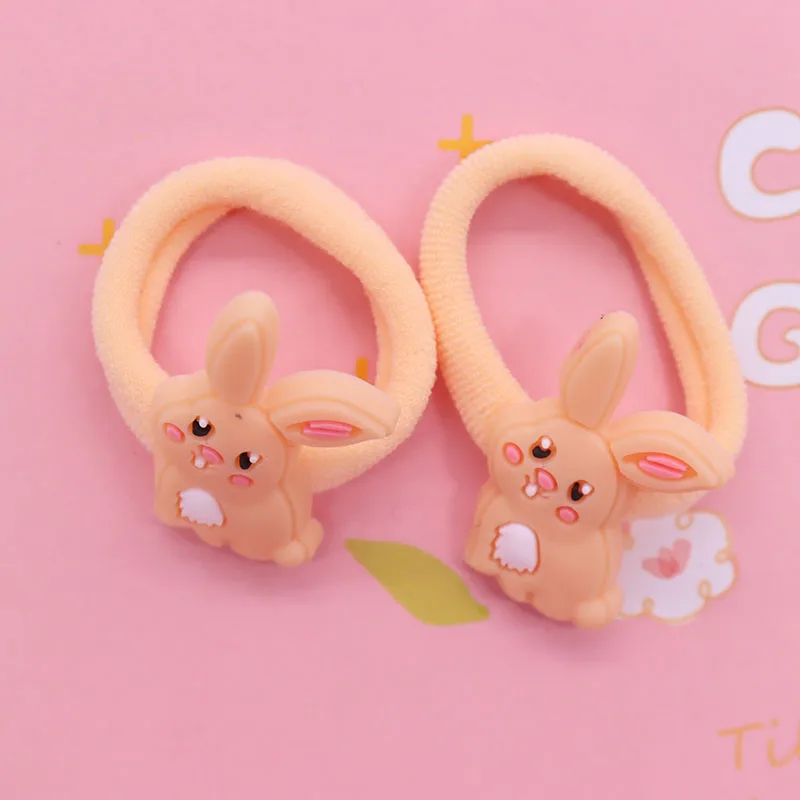 2Pcs Rabbit Crab Dog Lion Giraffe Cat Rubber Bands Ponytail Holder Headband Hair Rope Girls Hair Accessories Decorations Ties