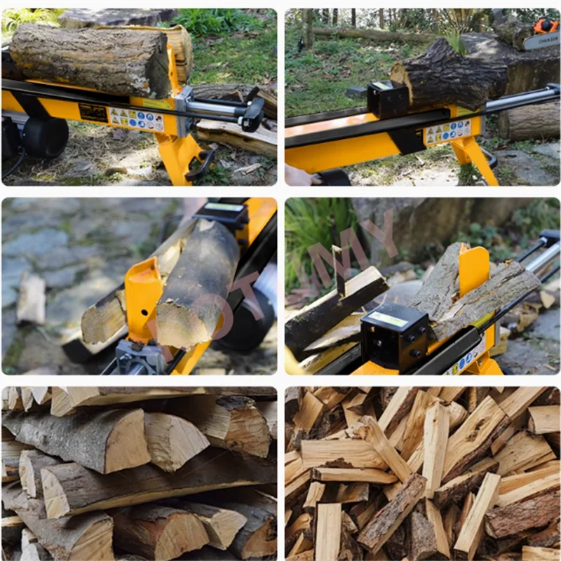 Log Splitter 5T Chopping Length 37cm Electric Hydraulic Wood Splitting Machine Horizontal Electric Firewood Splitting Machine