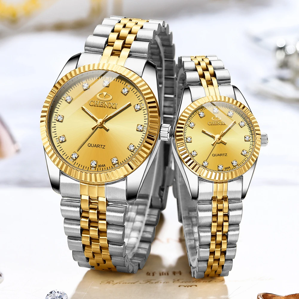 CHENXI Top Brand Lovers' Couples Quartz Men Watch Women Valentine Gift Clock Watches Ladies 30m Waterproof Wristwatches