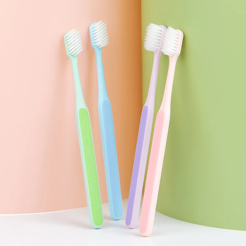 

Man And Women Toothbrushes With Soft Bristles For Home Use Adult Soft Rubber Anti Slip Brush Handle Color Random Cleaning Teeth