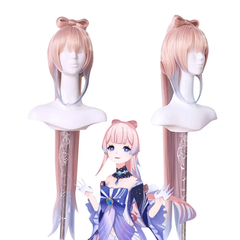 

Huafi New Country Coral Palace Genshin Impact Косплей Синхай Короткие волосы Парик Основной зажим для волос на теле с кисточкой и заколкой-бантом