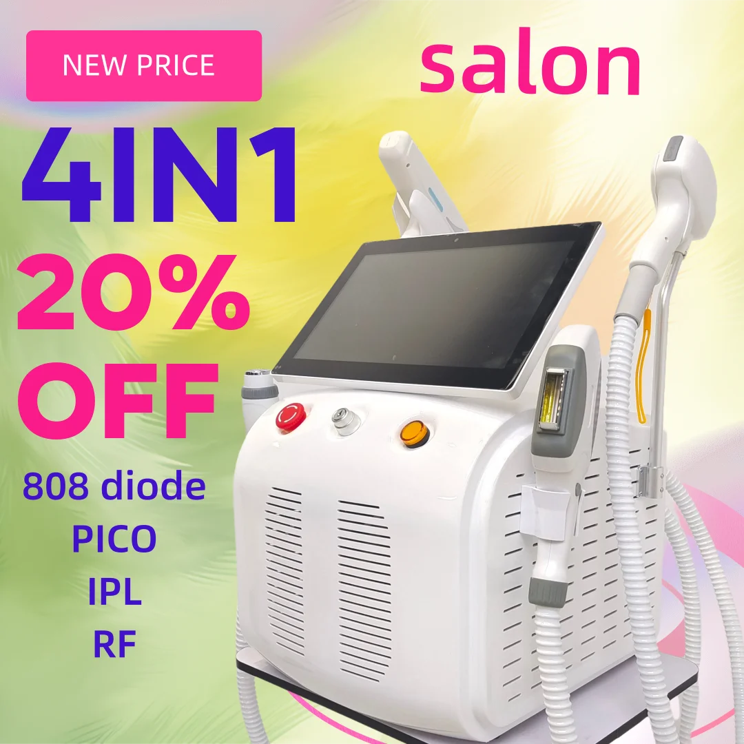 

Soprano 4-in-1 Diode Laser Hair Removal Device Pico Laser Machine IPL Painless Hair Removal Device for RF Tightening Skin