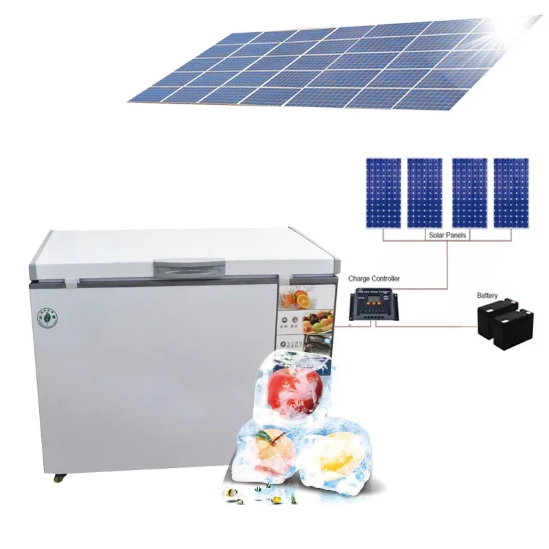 New Design Solar Power Freezing System 550L 12V DC Chest Freezer for Sale