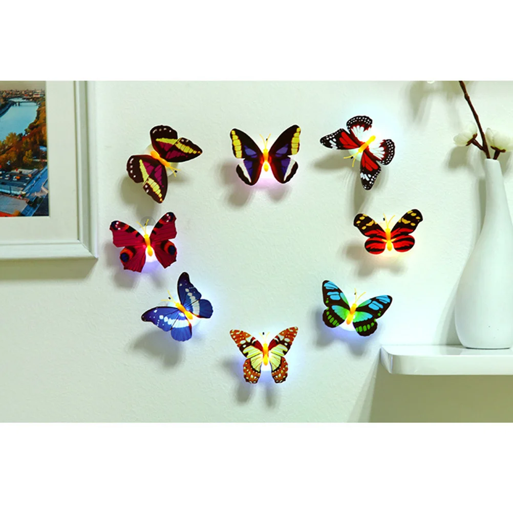 

Led Butterfly Night Light Color Changing Stick On Wall Room Lights For Christmas Party Home Garden Decor