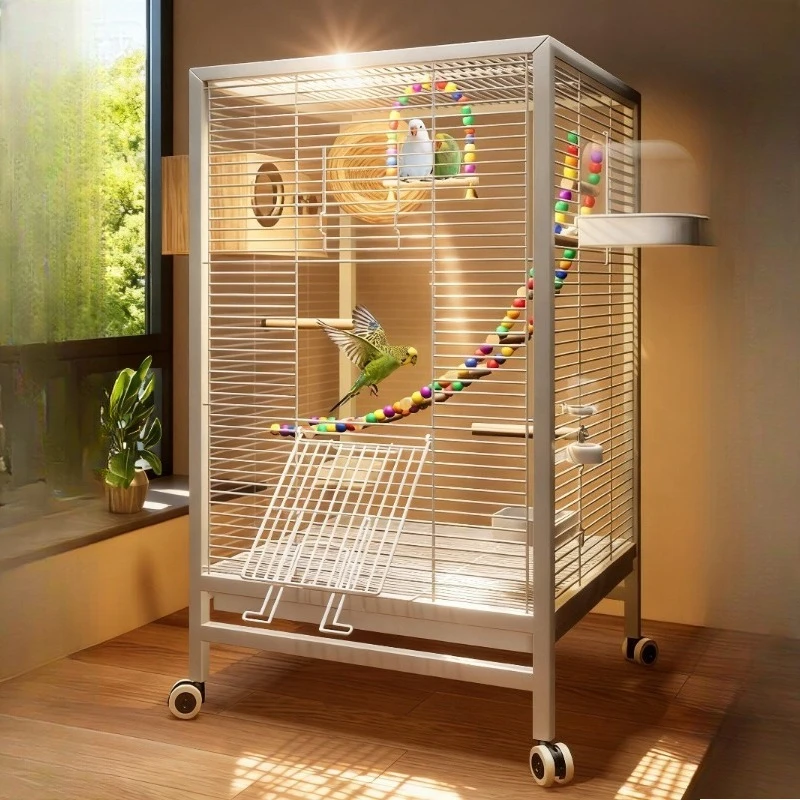 

Canary Toys Breeding Bird Cages Flight Wheels Large Size House Bird Cages Indoor Iron Parrot Jaulas Para Aves Pet Furniture