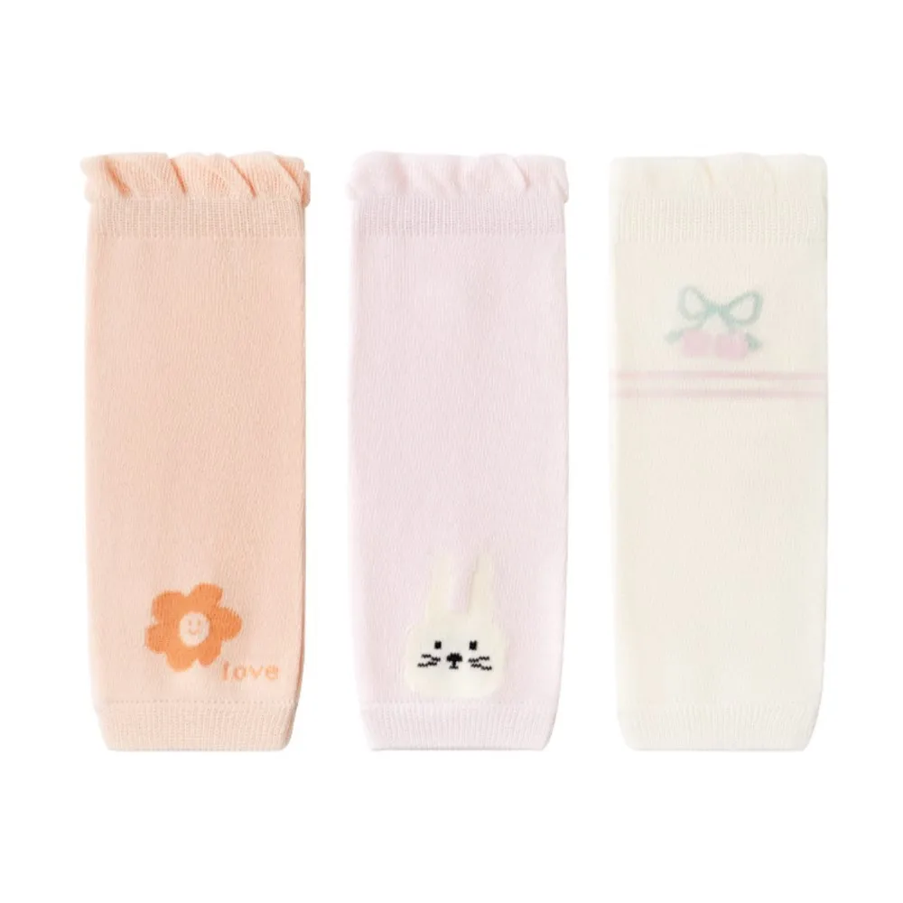 

New baby knee socks in spring Class A high elastic socks for boys and girls cartoon indoor crawling socks in spring