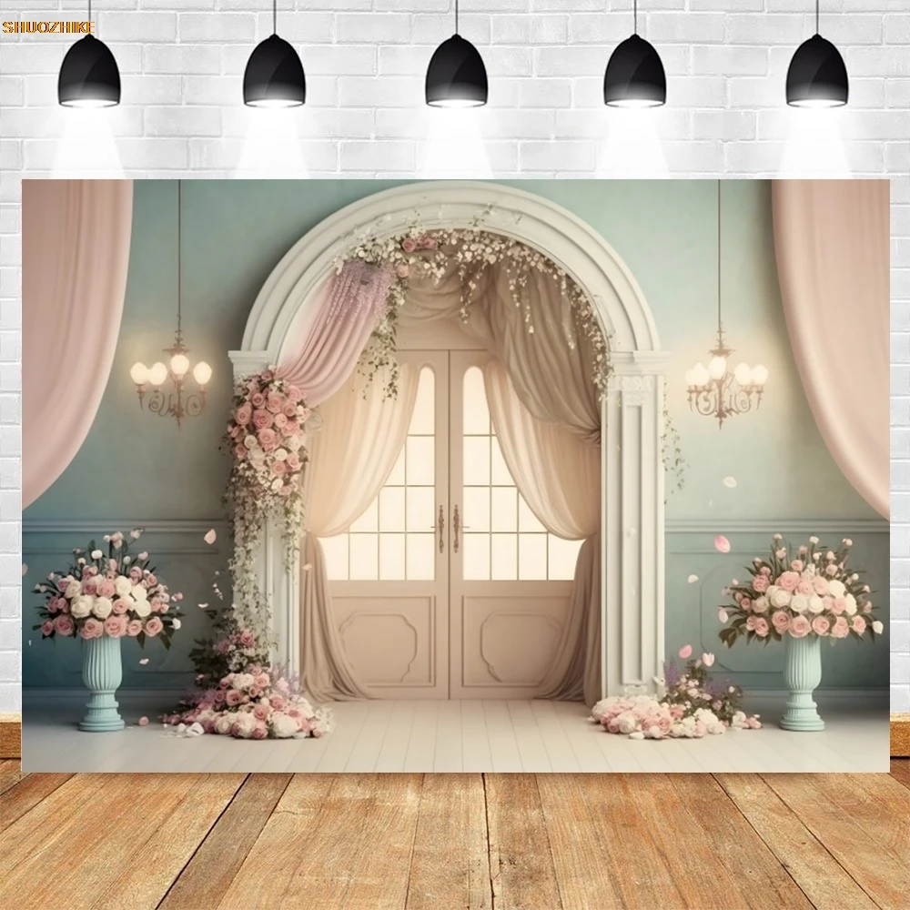 Fondo de fotografía de boda estilo bohemio flor Floral retrato nupcial decoración de fiesta de cumpleaños fondo fotográfico estudio fotográfico
