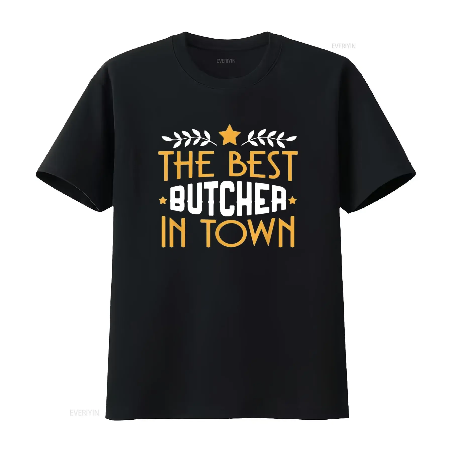 

Мужская футболка Funny Butcher s Best In Town, черная, большая, винтажная, повседневная, слегка топа для повседневной носки, растягивающаяся, унисекс