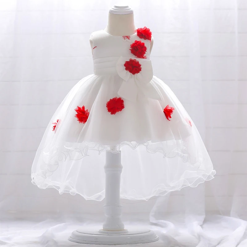 Trailing 1srt Birthday Dress For Baby Girl Clothes Baptism Princess Dress Ceremony Toddler Girls Party Gown Vestidos 0-2 Year