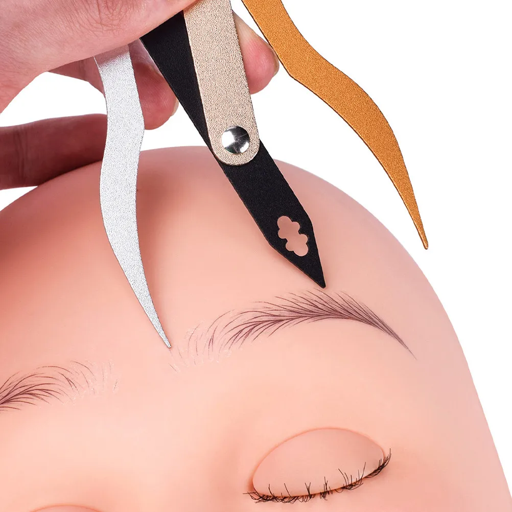 

Линейка для бровей из нержавеющей стали с регулируемым трехточечным позиционированием, инструмент для идеального симметричного оформления бровей