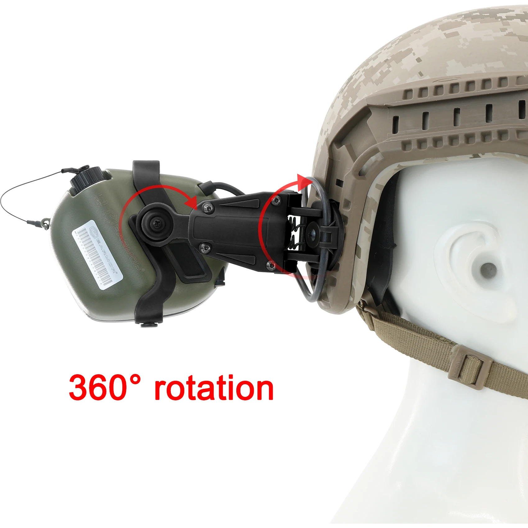 Tactical Headset Helmet Mount Kit ARC Rail Adapter for EARMOR M31-Mark3/M32-Mark3/M31X/M32X Military Headset electronic shooting