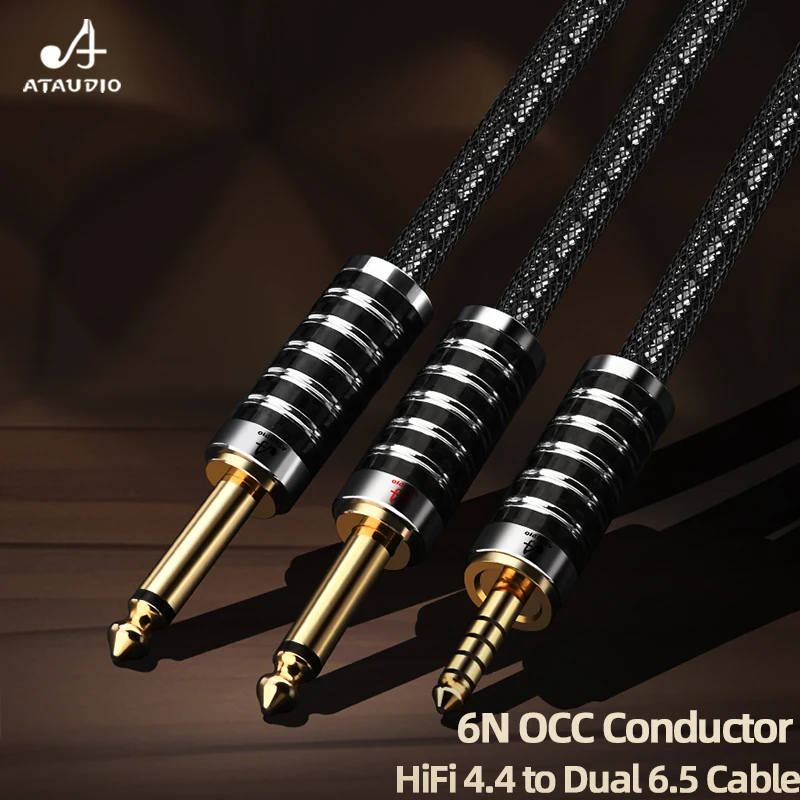 Cavo HiFi da 4,4 mm a doppio 6,5 mm OCC placcato argento 4,4 bilanciato a splitter Cavo audio doppio 6,5 TS per amplificatore lettore bilanciato