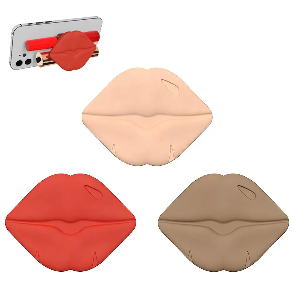 الهاتف المحمول أحمر الشفاه الوقوف مع مرآة ماكياج الشفاه تصميم على شكل الهاتف أحمر الشفاه حامل ملحق مستحضرات التجميل وظيفة عقد M9I7