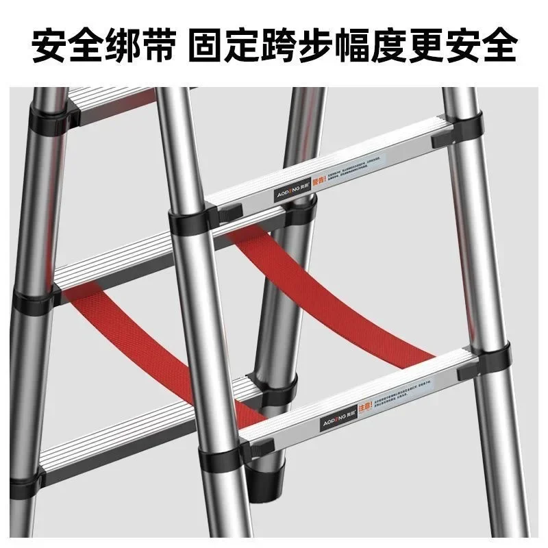 1.4+1.4M Stainless Steel Herringbone Ladder Telescopic Ladders Step Ladder Household Folding Ladder Engineering Stairs for Home