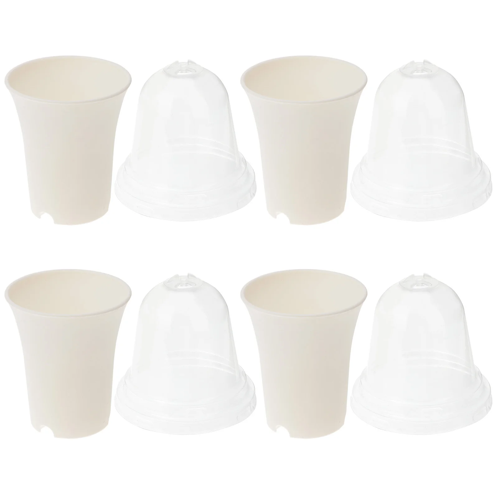 

4Sets Plastic Succulent Plant Pots Thickened Round Flowerpots Drainage Holes Succulent Planters for Garden School Projects