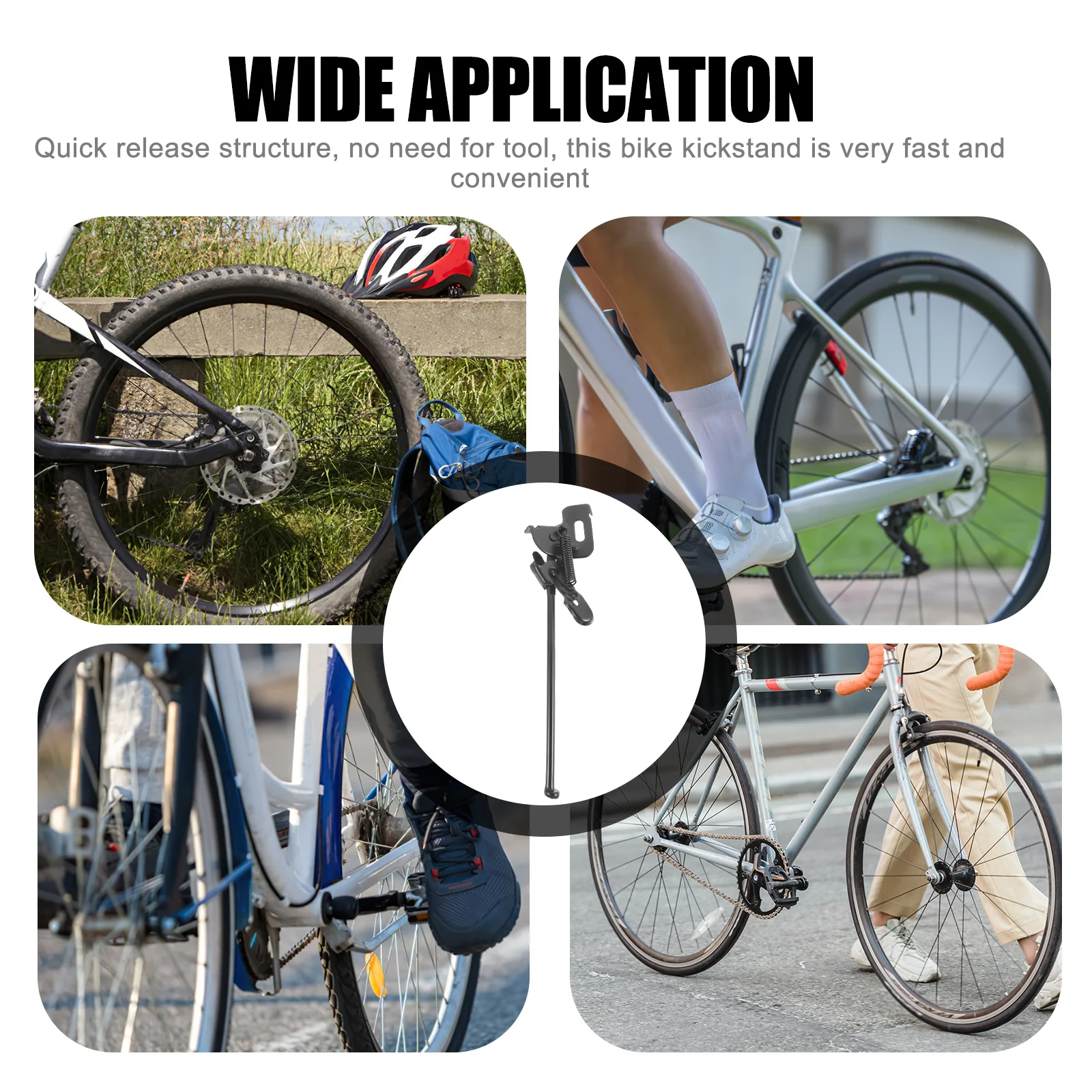 

Bicycle Kickstand Metal Bike Stand Quick Release Tool-Free Installation Durable Lightweight For Mountain Bike Cycling