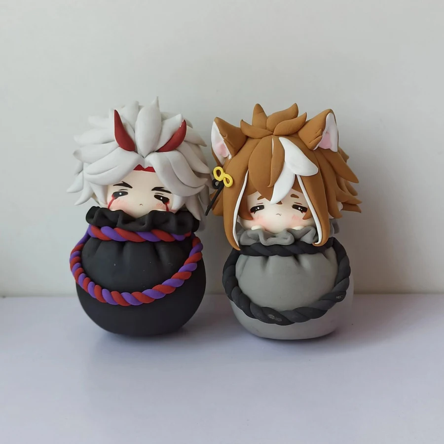 Game Impact Keadehara Kazuha Steamed Stuffed Bun Shape 7cm Anime Figure Kawaii Toy Q Figural Clay Making Model Gift Keychains