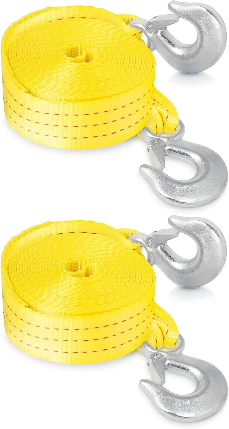 

Heavy-Duty Tow Strap 2-Pack, 2"x20' Woven Polyester, 10K lb Capacity for Truck & ATV Recovery
