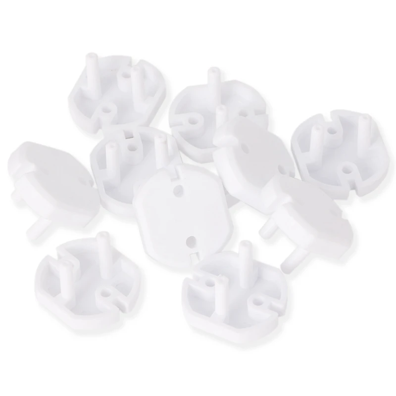 10PCS Baby White Tomada Elétrica Tomada Plug para Proteção Segurança Segurança Criança Two Phase Safe Lock Cover Kids Sockets