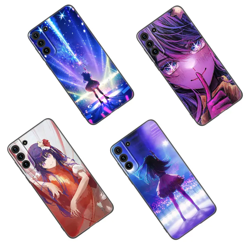 Hoshinos Ai Аниме Черный силиконовый чехол для телефона Samsung Galaxy S23 S21 S20 FE S24 S22 Ultra S10E S10 S9 S8 Plus