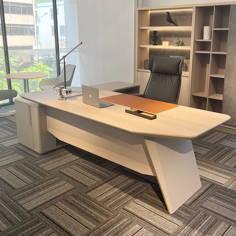 

Unique Chinese Boss Desk President Vintage Conference Drawers Desk Work Stand Up Long Straight Art Escritorio Home Furniture