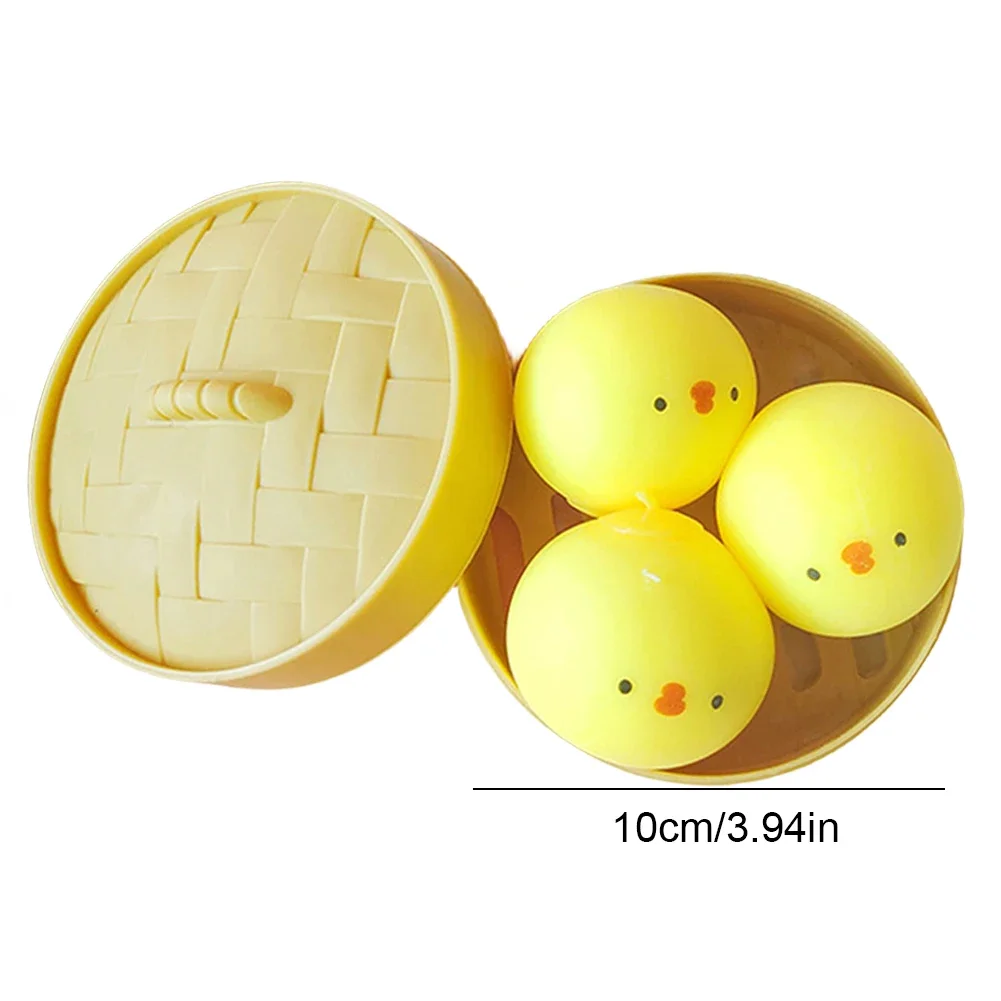 3PCS Mini Squishy Toys Mochi Kawaii Animal  Dumpling Stress Relief Squeeze Toy Hand Exercise For Kids Boys Girls Birthday Gifts