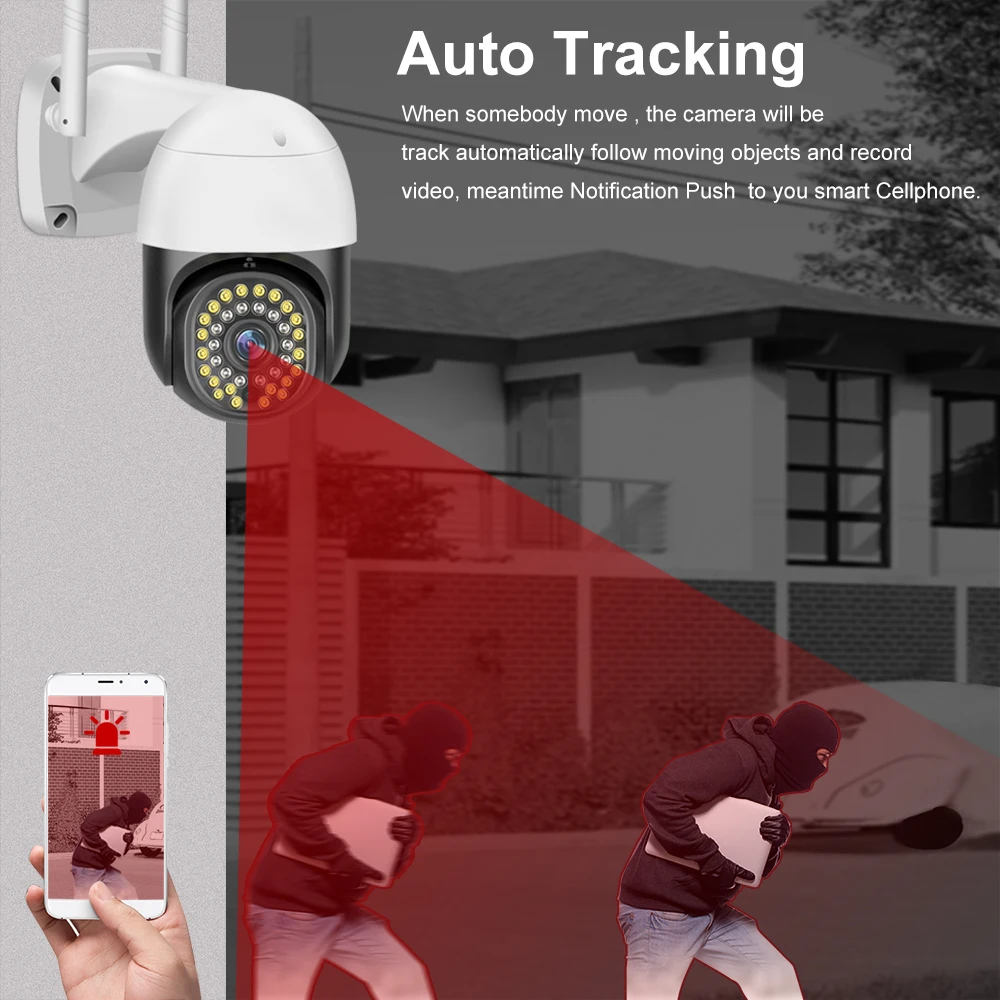 V380 3MP 4G Auto Tracking PTZ Camera 10X Zoom Outdoor 4G Sim Card IP Camera Home Security Two Way Audio Full Color Night Vision