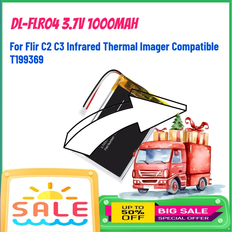 

DL-FLR04 3.7V 1000mAh Battery for Flir C2 C3 Infrared Thermal Imager Compatible T199369 Rechargeable Batteries