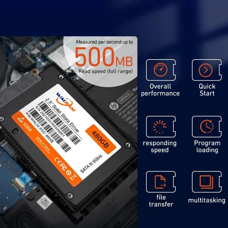 Disque dur SSD interne pour ordinateur portable, disque SSD obstruant, disque SSD, disque dur, SATA 3, 512 Go, 128 Go, 256 Go, 120 Go, 240 Go, 1 To, 480 Go, 2.5"