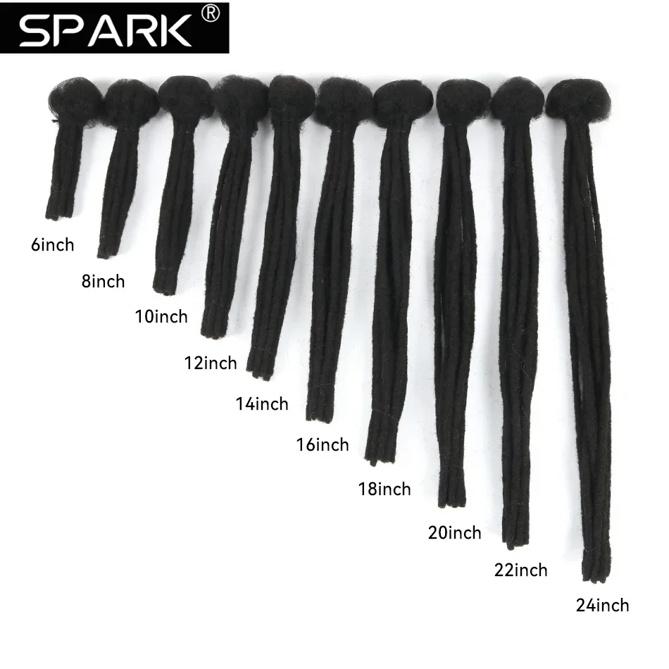 SPARK 10 helai 6-24 inci rambut kepang Crochet gimbal rambut buatan tangan Locs gaya Hip-Hop Wig ekstensi 100% rambut manusia