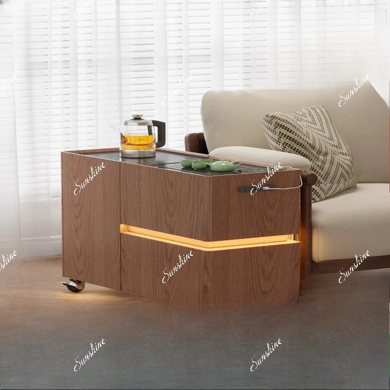 

New Chinese-style living room movable small tea table with kettle integrated