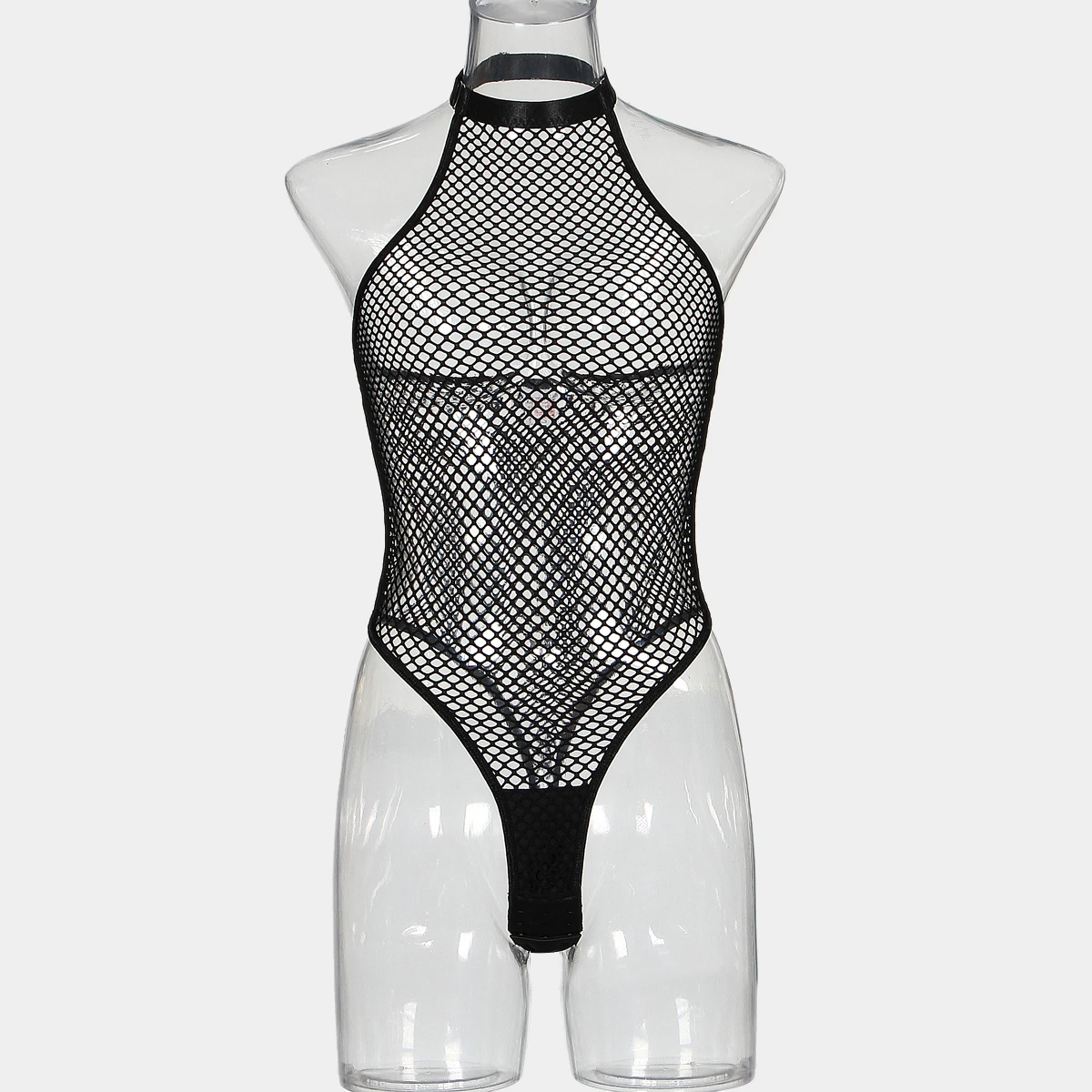 MUZISKAT Hot Explosive Models Erotic Lingerie Sexy Skeleton See-Through Mesh Neck Jumpsuit