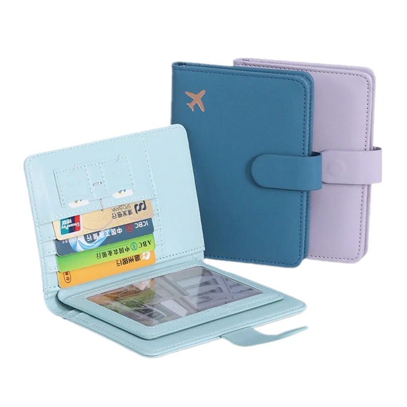 

PU Leather Passport Holder RFID Blocking Travel Wallet Passport Protective Case Cover with ID Credit Card Slots Ticket Pocket