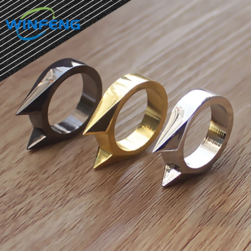 Trendy Cat Ear Self Defence Finger Ring Pendant Keychain Multifunction Outdoor Survival Tool  EDC Tactical Self Defense Supplies