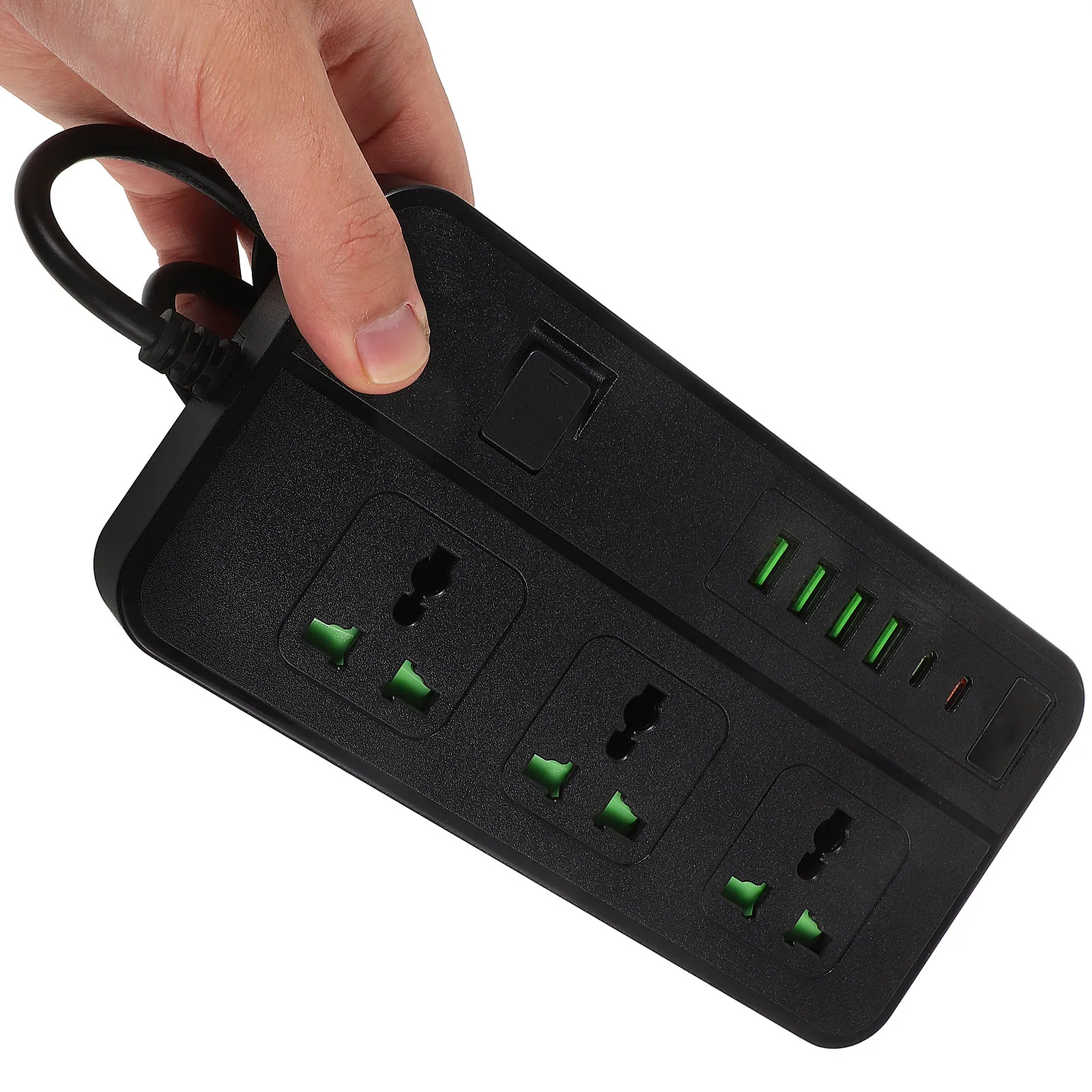 3 Outlet USB Power Strip with Fast Charging USB A and Type C Ports Overload Protection Copper Pc Material for Home Office Studio