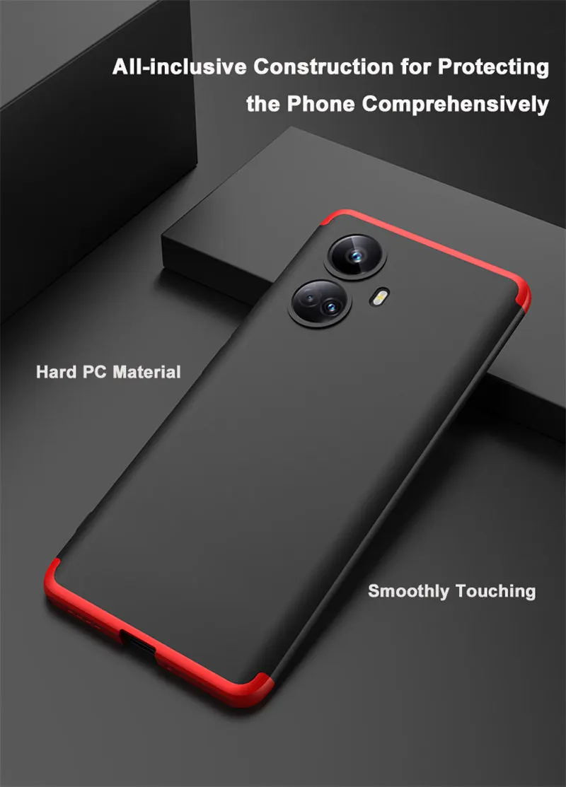 Realme 10 Pro Plus RMX 3686 Case 3 In 1 Hard PC Protection Matte Shockproof Back Cover Case for Realme 10 Pro Plus 5G RMX3686