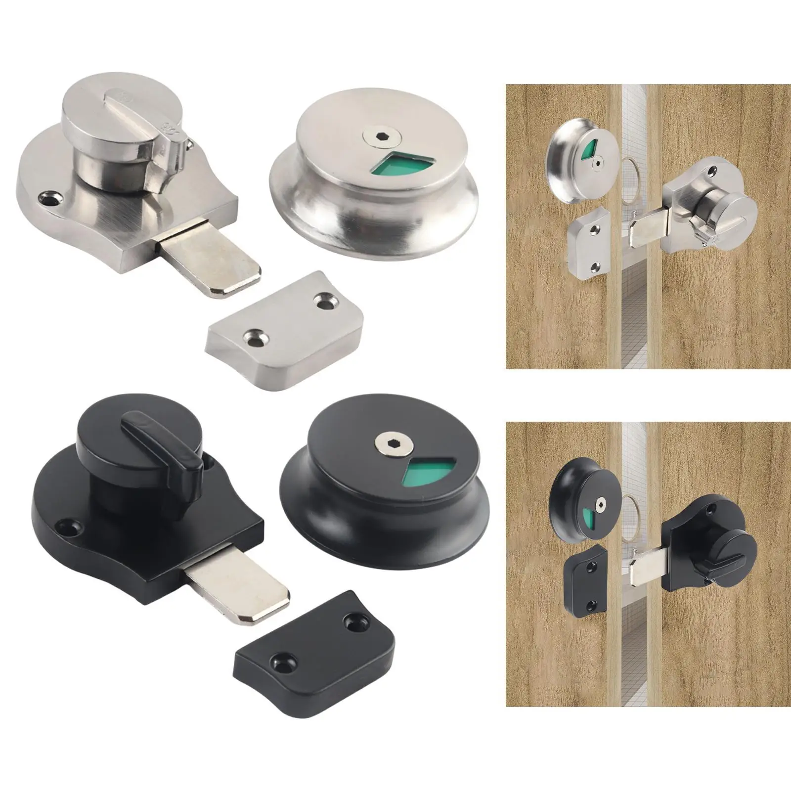 

Дверная защелка прицепа, фурнитура для перегородки общественного туалета, простая установка, ручка замка индикатора туалета для кухни, ванной комнаты