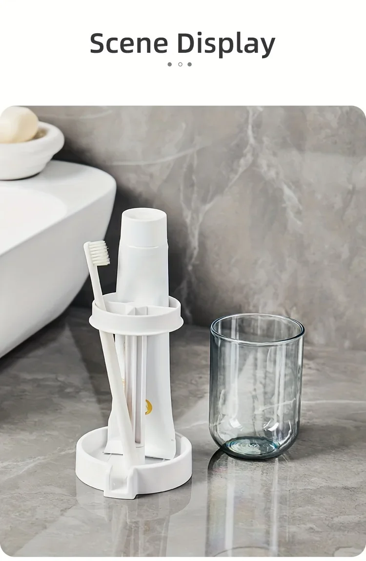 Toothbrush Holder with Dust Cover, Drainage Design, Plastic Multifunctional Bathroom Toothbrush and Cup Organizer
