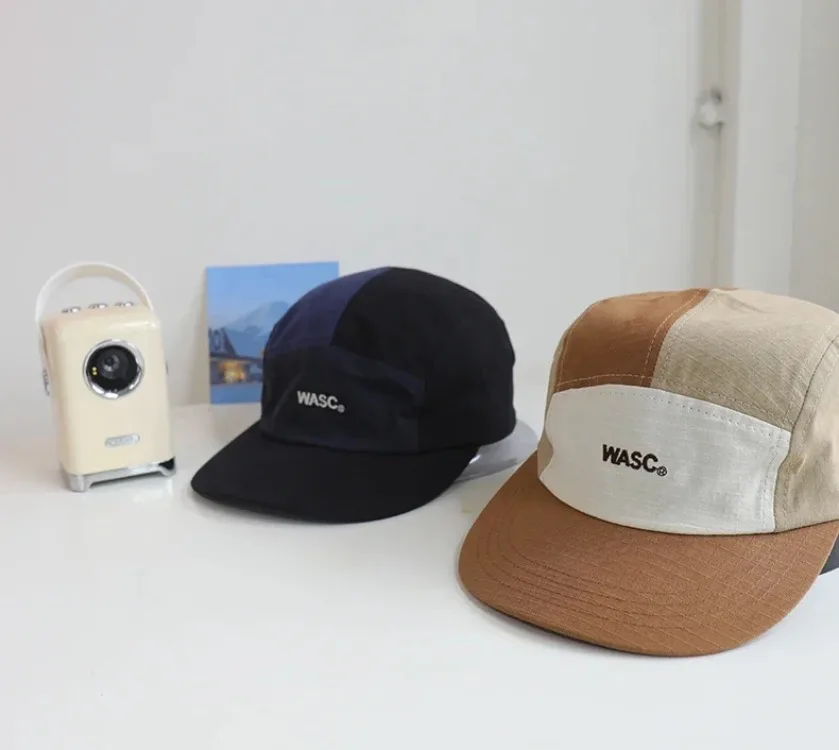 Japanese 5 Panel Patchwork Color Hip Hop Skateboard Baseball Caps Summer Sun Protection Outdoor Quick Dry Camping Street Cap