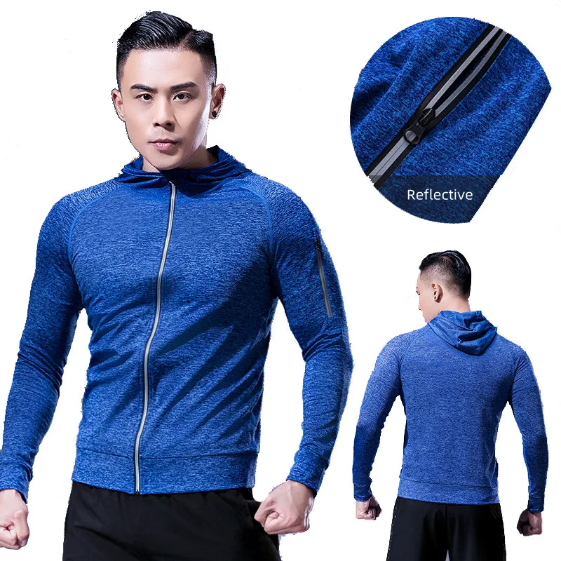 Sports Top Men'S Autumn And Winter Jacket Long-Sleeved Warm Hoodie Jacket Basketball Training Running Fitness Clothes