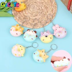 Donut Pendant PU Slow Rebound Decompression Vent Toy Soft Sponge Cartoon Dessert Keychain Squishy Stress Reliever Toys Keyring