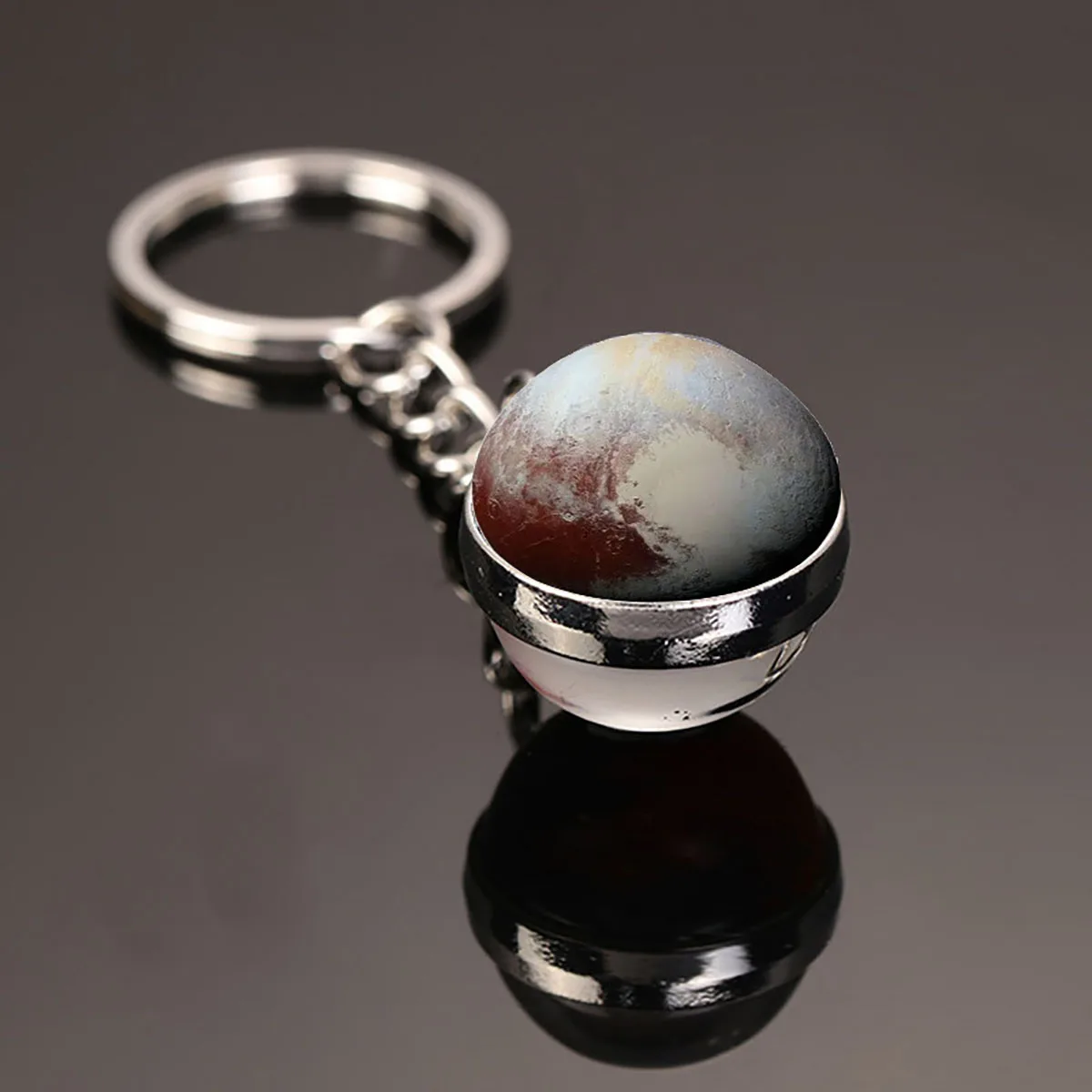 Leuchtender Universum-Stern-Schlüsselanhänger Sonnensystem-Erde-Anhänger Galaxie-Nebel Doppelseitiger Glaskugel-Schlüsselanhänger Charm-Accessoires – Detail 3