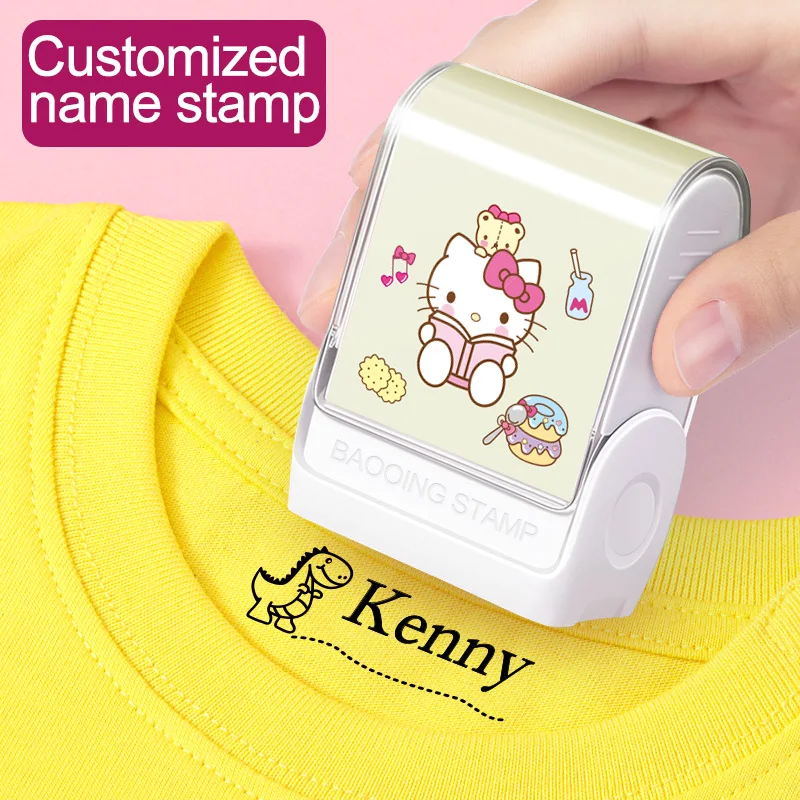 

Custom Hello Kitty Name Stamp With Washable Ink,Perfect for School Supplies, Back to School Item,Christmas Gifts Identification