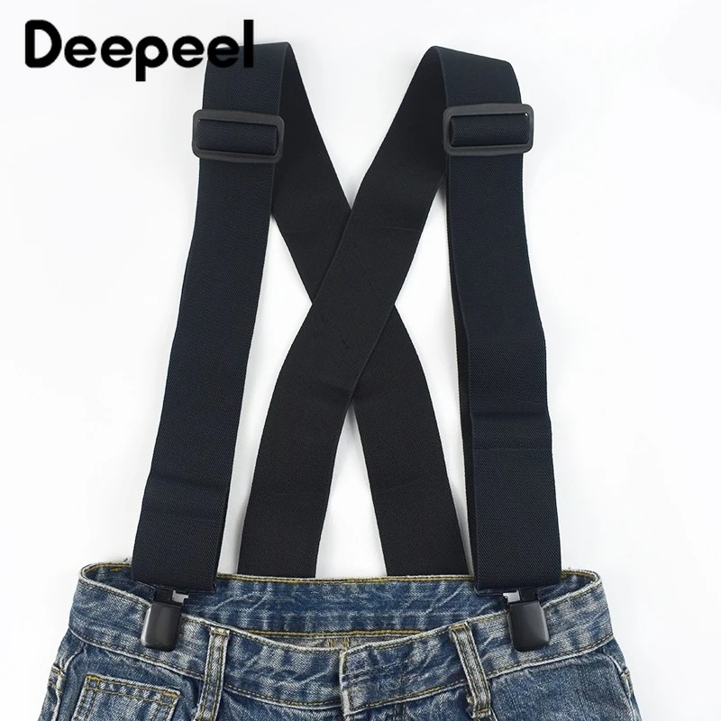 1Pc 5cm Widen Adults Men's Suspenders X-type 4 Clips Men Braces Adjust Elastic Strap Harness Man Jockstrap Suspender for Pants