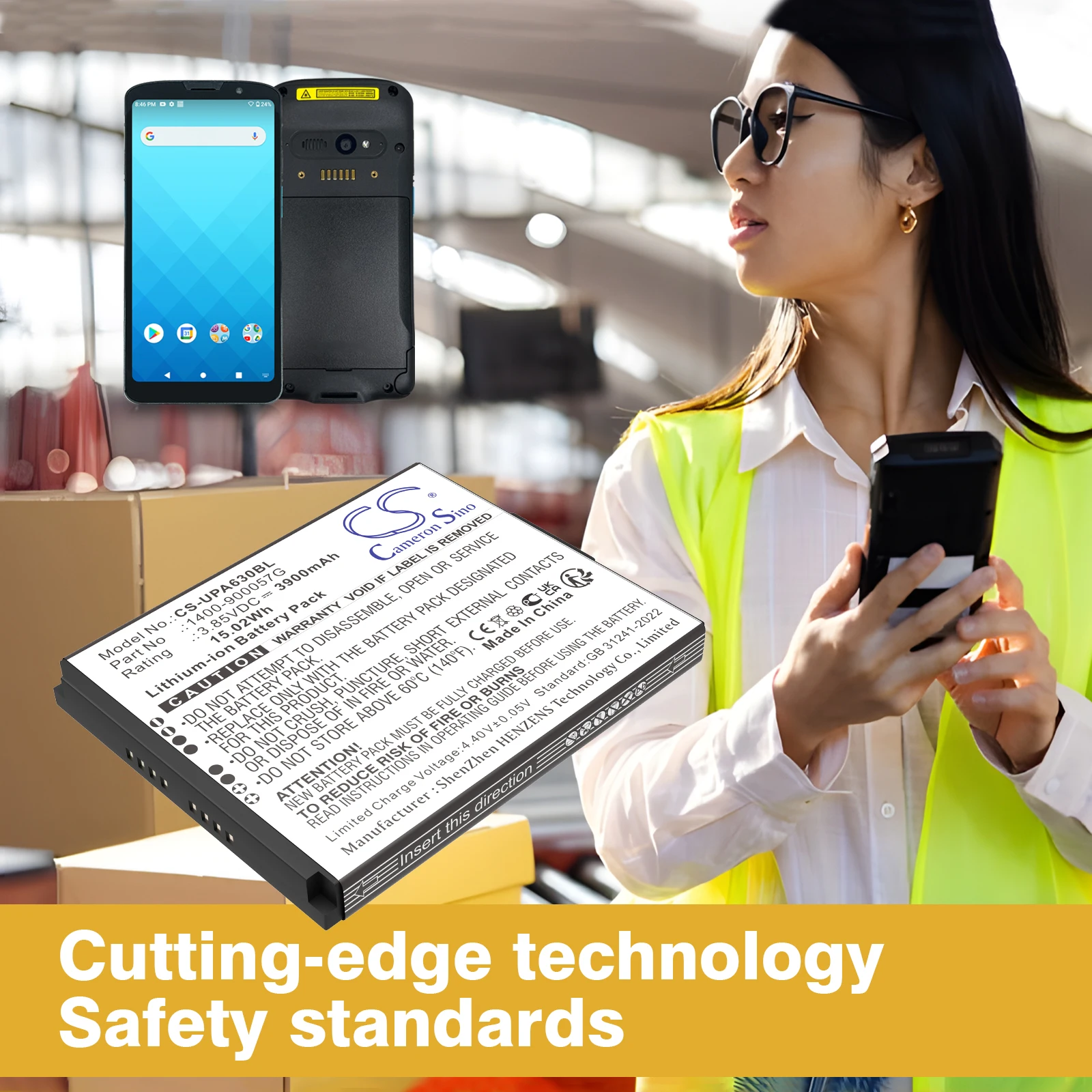 

Сменная батарея CS для Unitech EA630, EA630 Plus, артикул: 1400-900057G, 3900 мАч / 15,02 Вт·ч