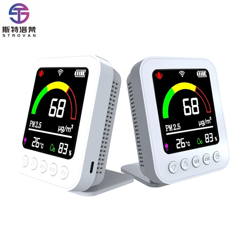 

Digital PM2.5 Sensor Meters Portable Particulate Matter Temperature Humidity Analyzer Automotive Wifi PM2.5