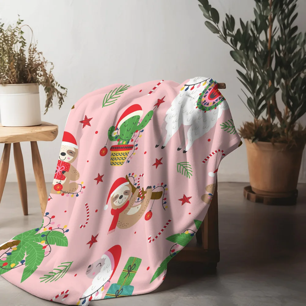 

Уютное рождественское одеяло TU, милый ленивец, праздничный подарок, мягкое флисовое одеяло, декоративное одеяло для дивана, кровати, гостиной, праздничный H