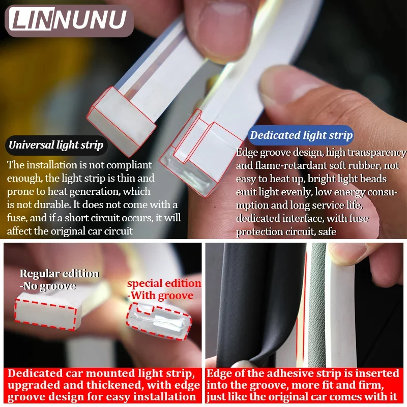 LINNUNU LED-Lichtleisten für den hinteren Kofferraum des ZEEKR 7X 2025 2026, Beleuchtung des Kofferraums, dekorative Innenbeleuchtung, Zubehör. – Detail 6